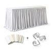 Pavo Disposable Table Skirt Black White Pleated Ruffle-1