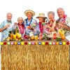 Fovths Disposable Table Skirt Dark Straw Yellow Hawaiian-4