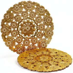 Gold Paper Doilies Juvale 12 Inch Round Disposable Placemats-0