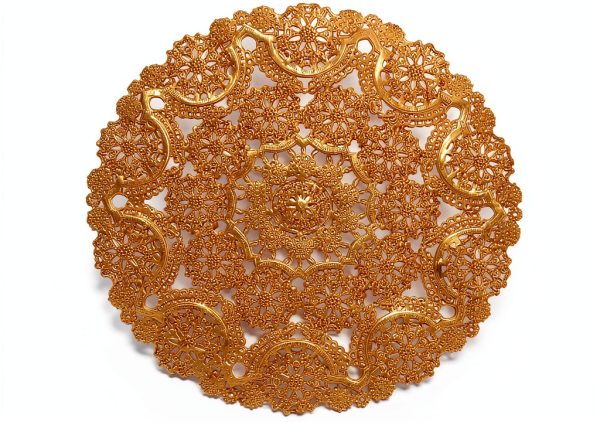 Gold Paper Doilies Juvale 10 Inch Round Lace Design-6