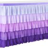 Besutolife Purple Mermaid Table Skirt Chiffon Party Decor-2
