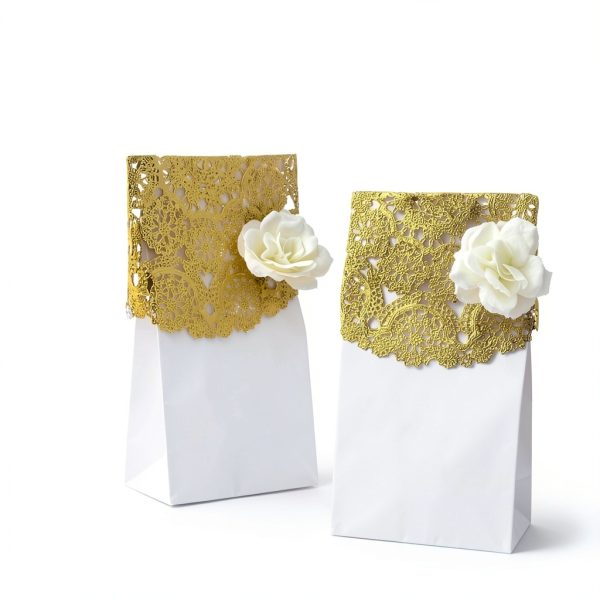 Gold Paper Doilies Juvale 10 Inch Round Lace Design-2