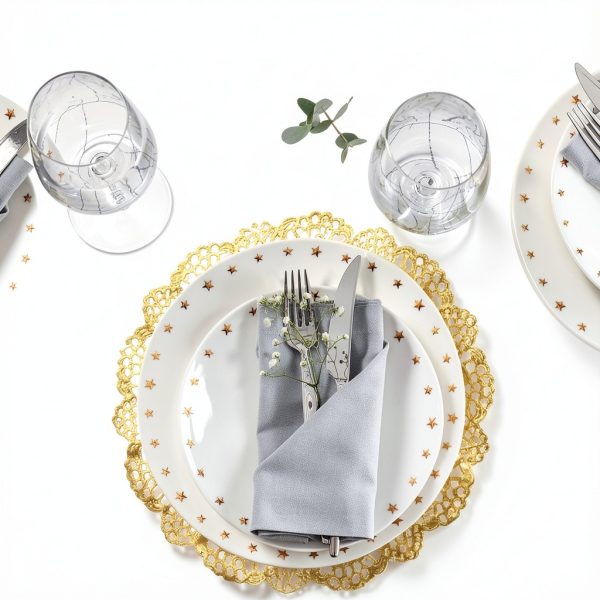 uxcell Gold Paper Doilies Disposable Round 5 Inch 100 Pack-6