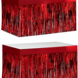 LabZhang Disposable Table Skirt Metallic Fringe Party Decor-0