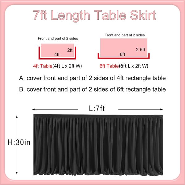 Pavo Disposable Table Skirt Black White Pleated Ruffle-2