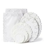Awsaccy Disposable Doilies Food Safe Grease Proof Paper Lace-0