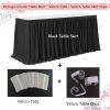 Pavo Disposable Table Skirt Black White Pleated Ruffle-1