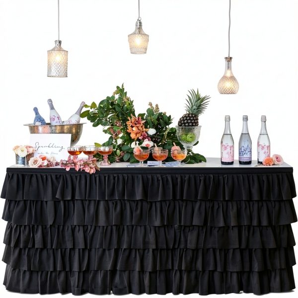 Pavo Table Skirt Chiffon Fabric Wedding Party Decorations-6