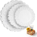 HAKSEN White Lace Paper Doilies Antique Style Table Decor-0