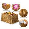 Fovths Disposable Table Skirt Dark Straw Yellow Hawaiian-2