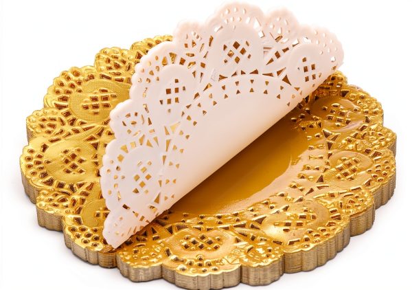 uxcell Gold Paper Doilies Disposable Round 5 Inch 100 Pack-2
