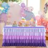 Besutolife Purple Mermaid Table Skirt Chiffon Party Decor-1