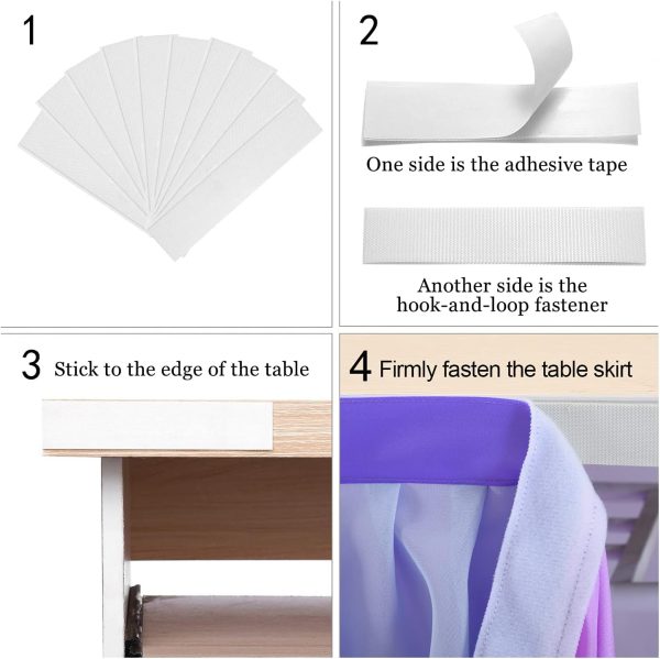 Besutolife Purple Mermaid Table Skirt Chiffon Party Decor-4