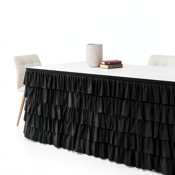 Pavo Table Skirt Chiffon Fabric Wedding Party Decorations-3