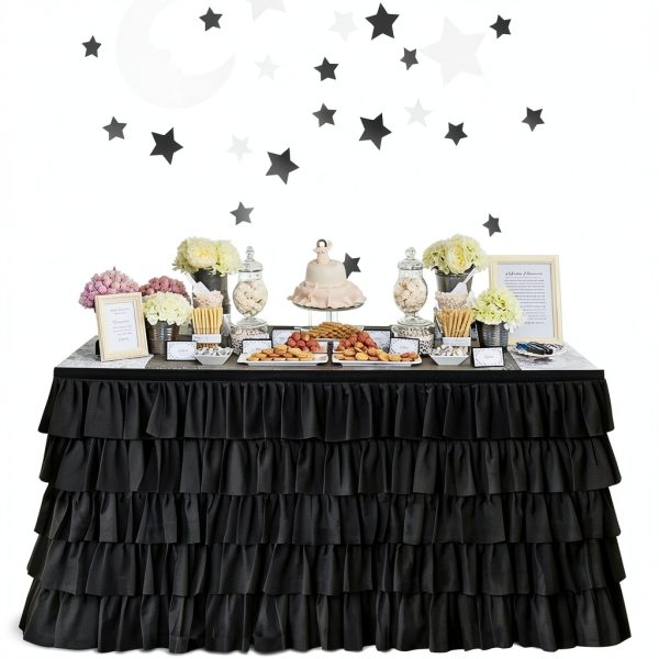 Pavo Table Skirt Chiffon Fabric Wedding Party Decorations-7