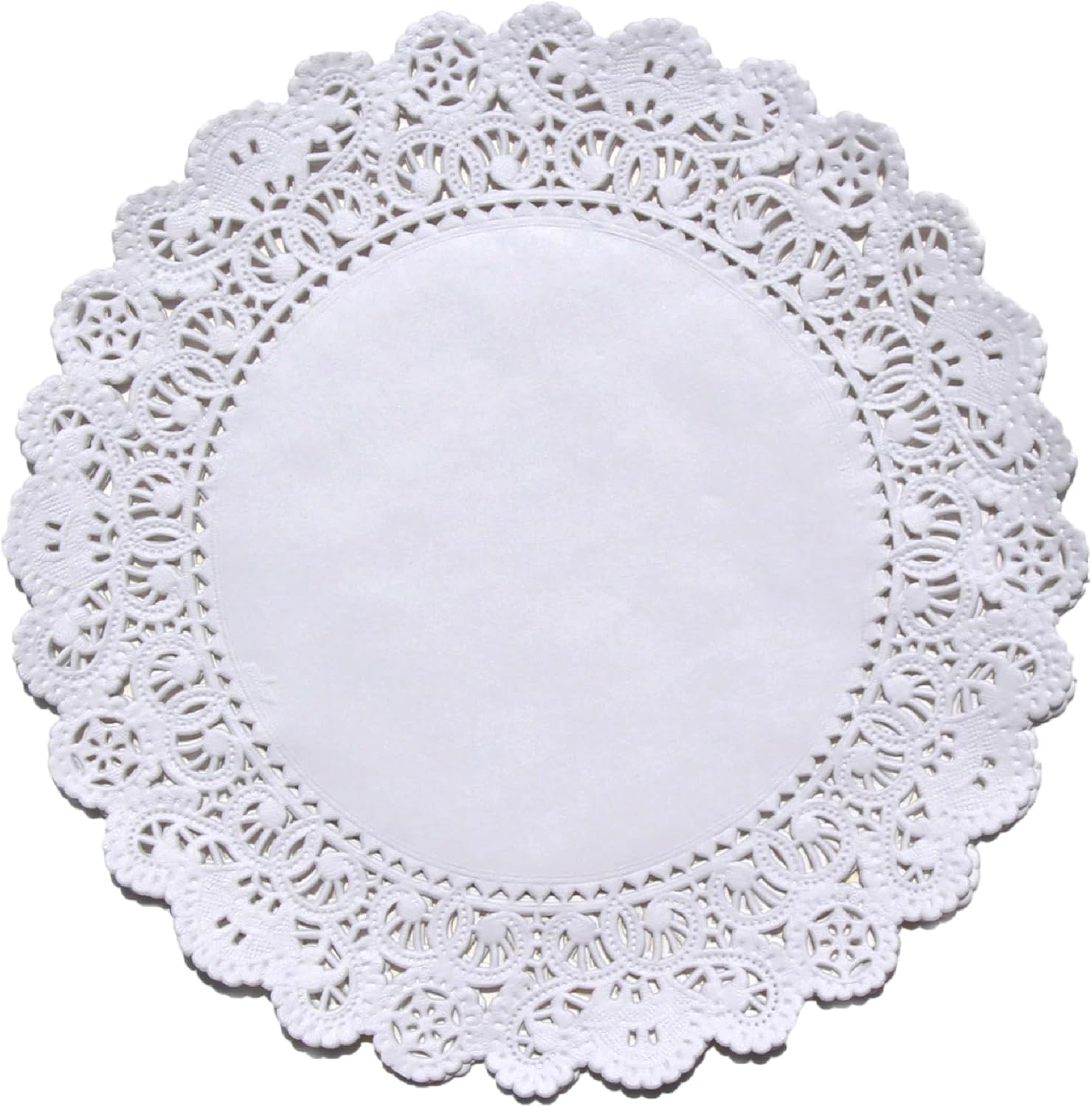 Regency Wraps paper doilies displayed on a buffet table with desserts