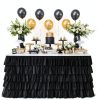 Pavo Table Skirt Chiffon Fabric Wedding Party Decorations-0