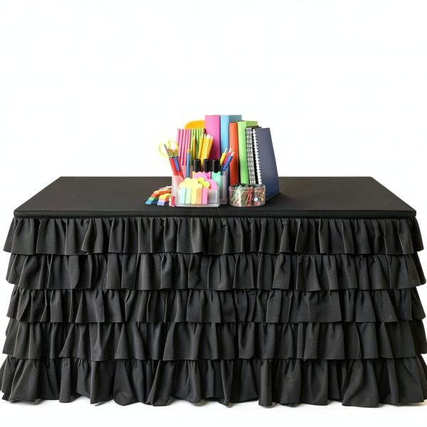 Pavo Table Skirt Chiffon Fabric Wedding Party Decorations-5