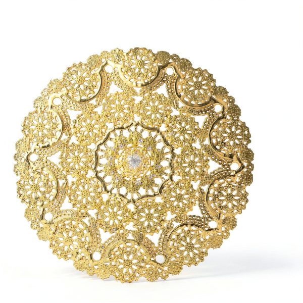 Gold Paper Doilies Juvale 10 Inch Round Lace Design-3