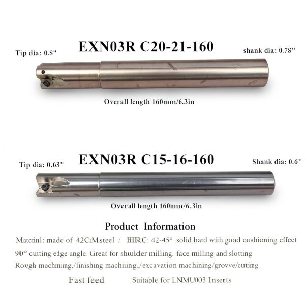 GBJ End Mill Holders 90° Indexable EXN03R C15-16-160-1