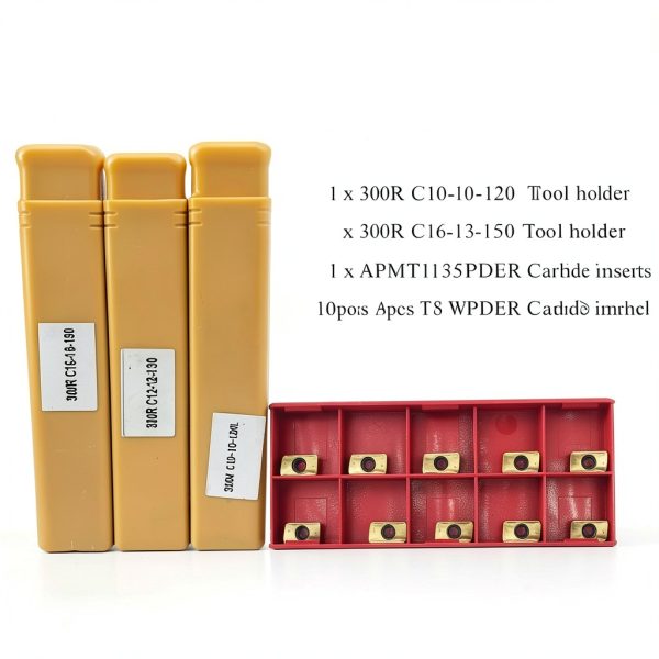 JTR 3pcs 90 Degree BAP300R End Mill Holders Indexable Inserts Tool Holder with 10pcs APMT1135PDER Milling Inserts for Machining Steel, Cast Iron-6