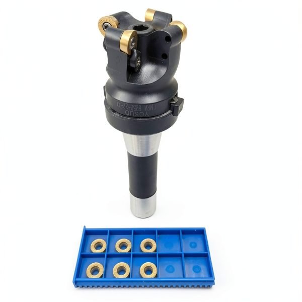 10pcs RPMT1204 DP5320 Carbide Alloy Inserts+EMRW 6R 50-22 Face Milling Cutter Holder +R8-FMB22-7/16 Shank Face Shell Mill Arbor, Used for Machining of The Workpiece on The Milling Machine-2