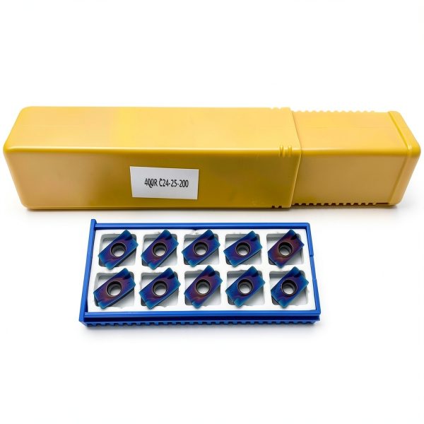 GBJ 90 ° Indexable End Mill Holder 10pcs APMT1604PDER with BAP400R C24-25-200 Carbide Inserts Square Shoulder Face milling Slotting Milling Arbor (400R C24-25-200-2T+APMT1604PDER Purple)-6