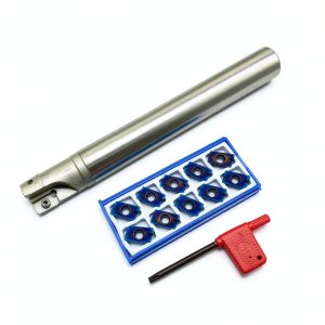 GBJ 90 ° Indexable End Mill Holder 10pcs APMT1604PDER with BAP400R C24-25-200 Carbide Inserts Square Shoulder Face milling Slotting Milling Arbor (400R C24-25-200-2T+APMT1604PDER Purple)-0