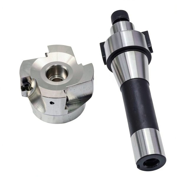 2.48"/63mm Cutting Diameter 90 Degree 4 Flute Indexable CNC Face End Mill Shell Cutter BAP400R 63-22-4T, Shank Face End Mill Arbor R8-FMB22 7/16-20 with 10Pcs APMT1604 Carbide Inserts and T15 Wrench-1