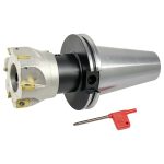 CME 3" 90° Indexable Face Mill w/ CAT50 Arbor, APKT1604 Inserts Included, 6 Flutes-0